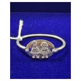 SMALL STERLING SILVER "TWINS" BRACELET - 1-3/4"