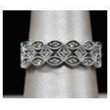 Silver Diamond Intricate Milgrain & Openwork Ring