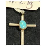 VTG NATIVE AMERICAN-STYLE STERLING SILVER CROSS