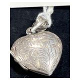STERLING SILVER PUFFY HEART LOCKET PENDANT -