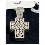 VTG STERLING SILVER 3D CROSS PENDANT W/ OPENWORK