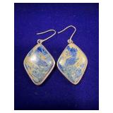 PAIR OF STERLING SILVER DANGLE EARRINGS FEATURING