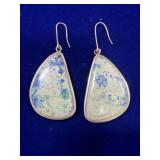 PAIR OF STERLING SILVER HOOK EARRINGS W/