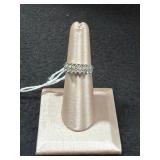 Double Row CZ Sterling Silver Ring