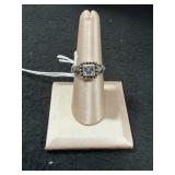 Sterling Silver Square Cut Blue Topaz Gem Ring