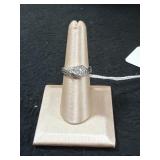 CZ Twisted Bypass Sterling Silver Band Ring