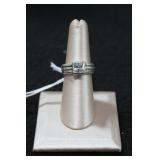 Sterling Silver Bezel Set Princess Cut CZ Ring