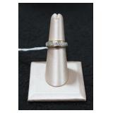 Sterling Silver Pave Set Diamond Ring