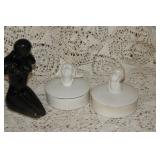 ART DECO POWDER BOXES AND NUDE STATUE