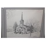 TRIO OF FRAMED CHURCH ART INCLUDESï¿½.