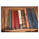BOX OF OLD BOOKS INCLUDES 2 VOLS OF SCHRIBNER