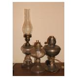TRIO OF VINTAGE OIL LAMPS