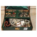 JEWELRY BOX OF COSTUME JEWELRY  & WATCHES