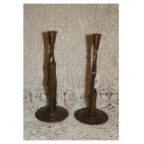 TWISTED COPPER CANDLESTICK PAIR