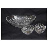 GORHAM LEAD CRYSTAL BOWL & CANDLEHOLDERS