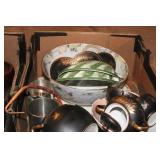 ASIAN TEASET AND PORCEALIN BOWLS