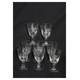 8 ETCHED WATER GOBLETS