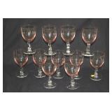 11 FOSTORIA PINK CONTOUR WATER GOBLETS