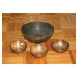 4 BRASS ASIAN BOWLS