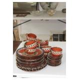 40 PLUS PIECE SET BULGARIAN TROYAN POTTERY DISHES
