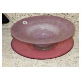 ART GLASS BOWL AND PLATE