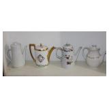 4 PORCELAIN TEAPOTS