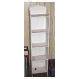 VINTAGE SLENDER WHITE WOOD BOOKCASE