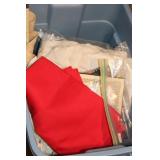 A BIN OF VINTAGE LINENS