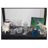 VASE, PIGGY BANK, COLLECTIBLE GLASSWARE