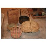 SET OF FIVE VINTAGE HANDMADE BASKETS