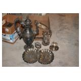ASSORTED SILVER PLATE SERVING PIECES