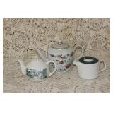 3 PORCELAIN TEAPOTS