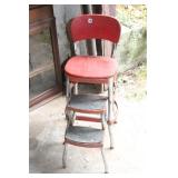 VINTAGE METAL STEP STOOL CHAIR