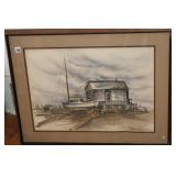 MARITIME WATERCOLOR SIGNED R SIMPSON