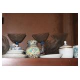 CABINET OF ENGLISH CHINA AND OTHER GLASS