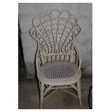 WHITE PAINTED WICKER ACCENT CHAIR