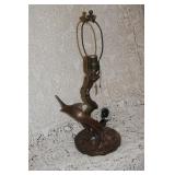 COPPER MARLIN TABLE LAMP SCULPTURE