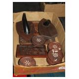 CARVED WOOD HOME Dï¿½COR AND COASTERS