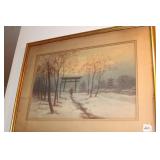 20" X 26" FRAMED ASISAN ART SIGNED WATERCOLOR