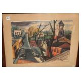 1950 WATERCOLOR SINGED GEORGE WILSON