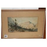 11" X 14" FRAMED WATER COLOR LANDSCAPE