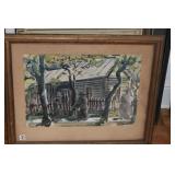 COLLECTION OF 5 FRAMED WATERCOLORS & PRINTS