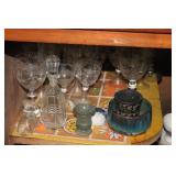 COLLCTION OF  PORCELAIN AND ETCHED STEMWARE