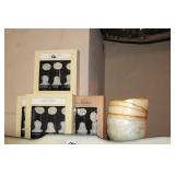 COMPOSER MEMO HOLDERS AND CAPIZ SHELL BOWLS