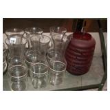 FLORAL DESIGN STEMWARE AND WATER JUGS