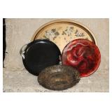 COLLECTION OF 4 VINTAGE SERVING PLATTERS