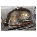 A SLEW OF VINTAGE SILVER PLATE TRAYS