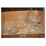 CLEAR GLASS FOSTORIA SERVING BOWLS
