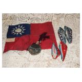 CHINESE NATIONALIST FLAG & ASIAN SLIP ON SHOES