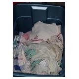 HALF A BIN OF HAND EMBOSSED LINENS